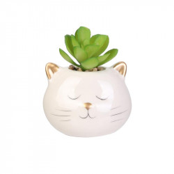 Plante artificielle chat et licorne céramique