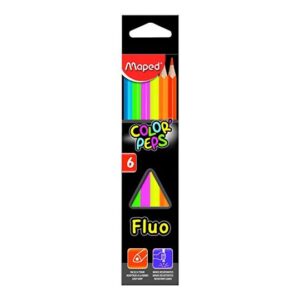 6 crayons de couleur Fluo