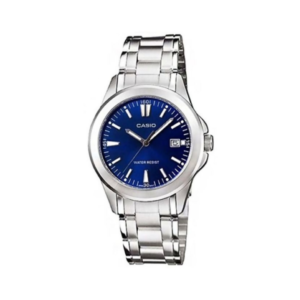 Montre analogique avec cadran bleu pour femmes - Silver