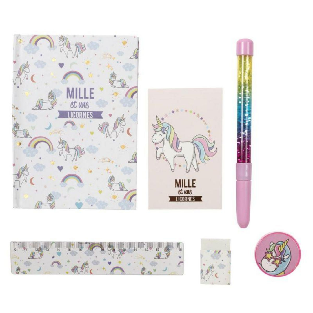 Coffret Accessoires Papeterie - Licorne