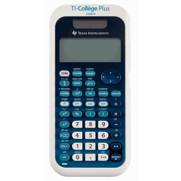Calculatrice Scientifique TI-COLLEGE PLUS SOLAIRE - Bleu