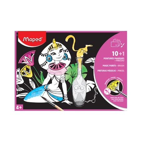 Coffret Coloration Peintures Magiques -10 Feuilles et un Pinceau