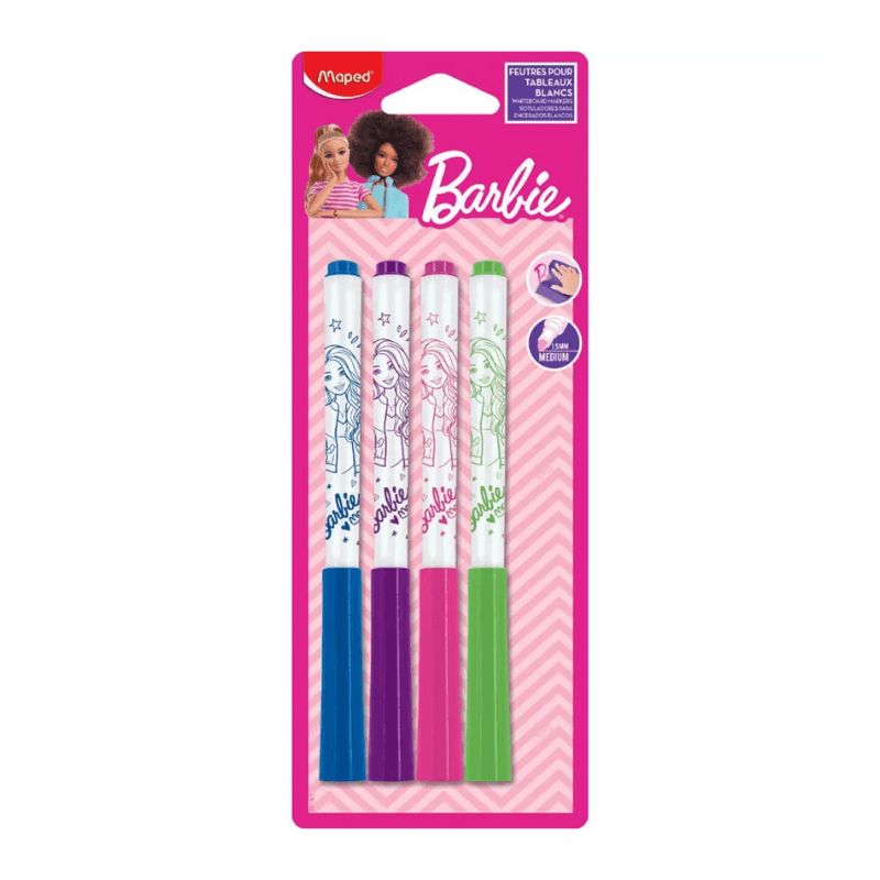 Lot de 4 feutres effaçables Barbie