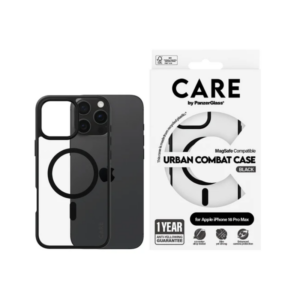 Coque transparente Care pour iPhone 16 Pro Max avec cadre noir et MagSafe